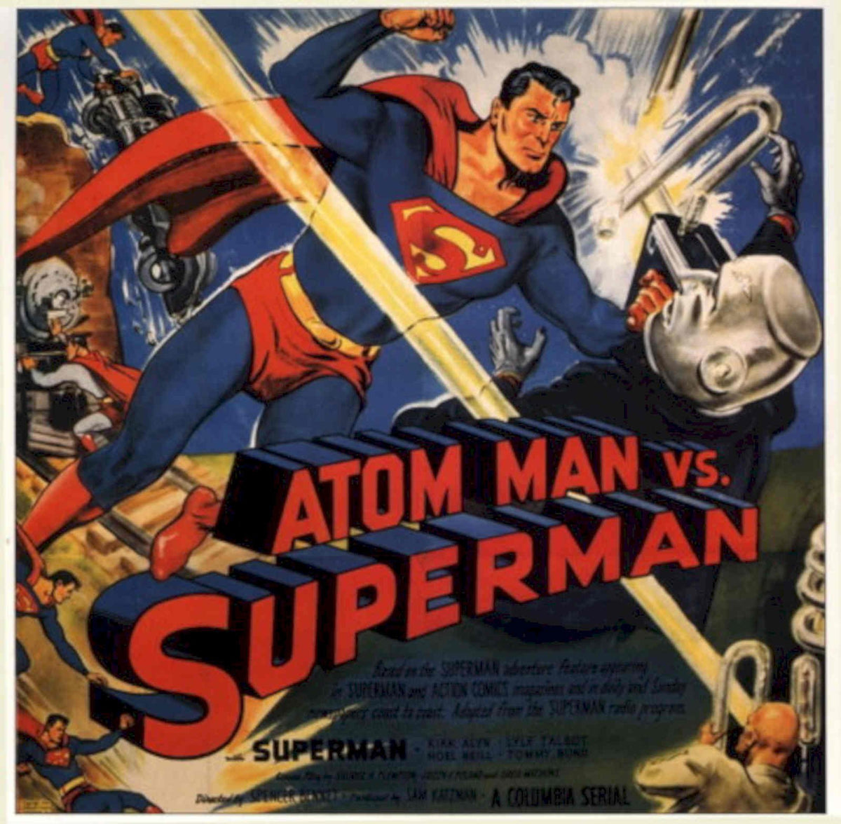 Superman Atom Man 1950s Vintage Retro Advert Poster