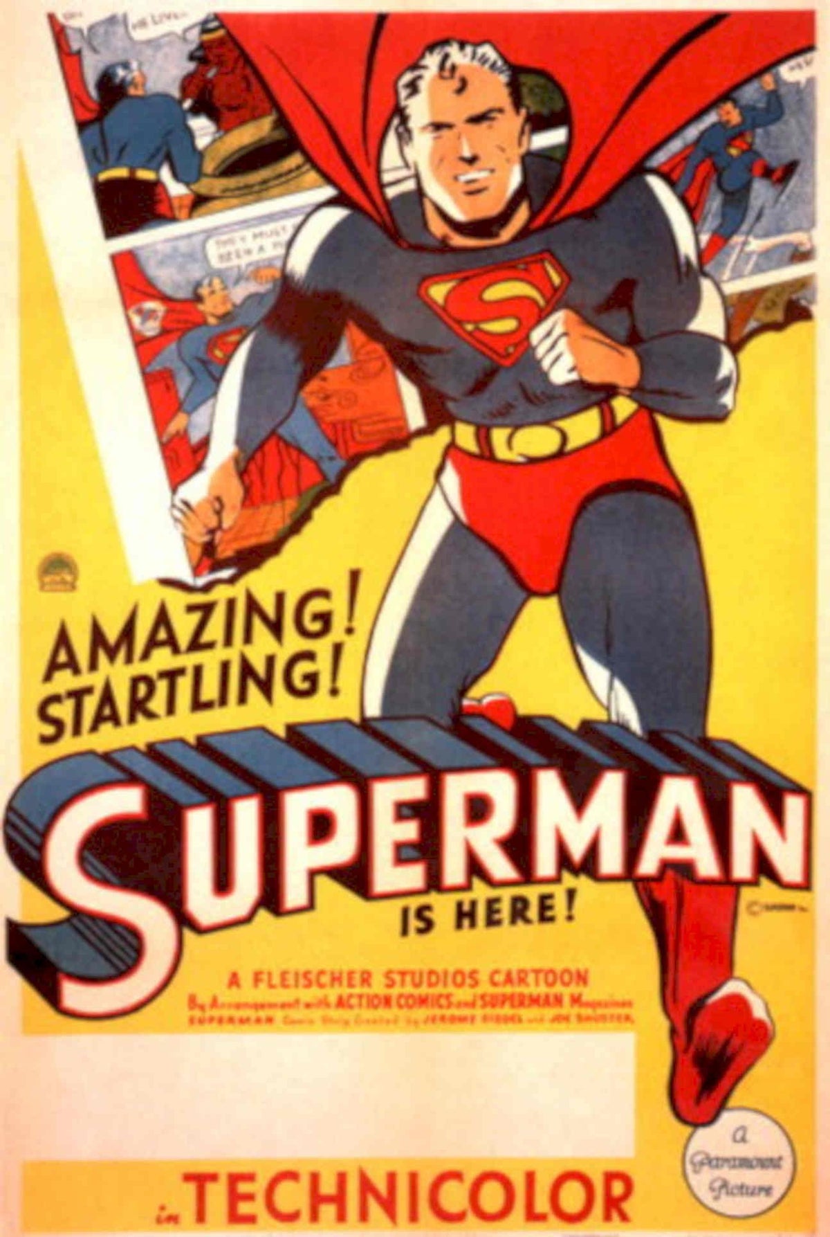 Superman Comic Poster 1940s Vintage Retro Advert Poster