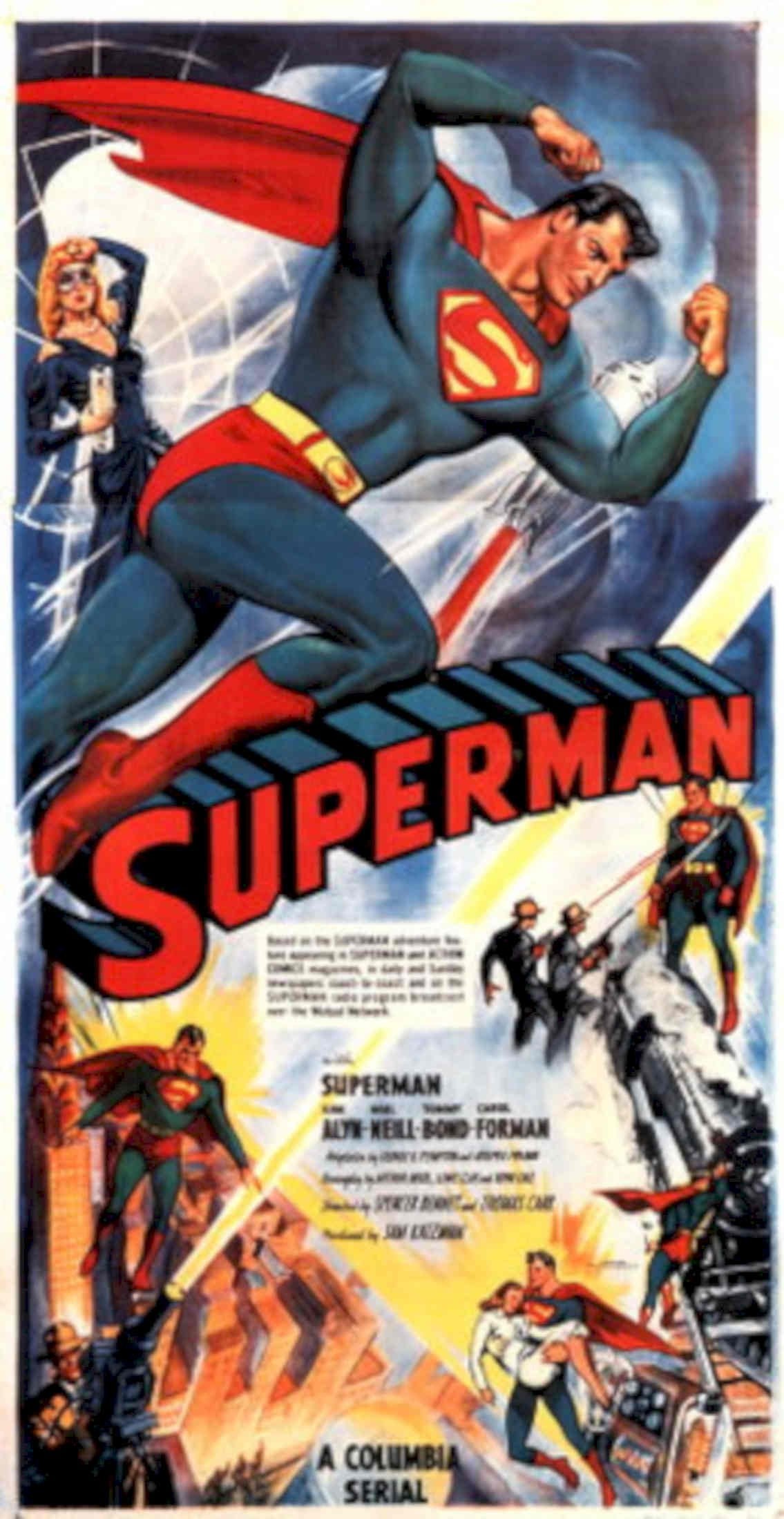 Superman Metropolis Poster 1940s Vintage Retro Advert Poster