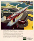 Supersonic Airplane Brunch 1950s Vintage Retro Advert Poster