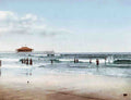 Surf At Old Orchard Maine 1900 Vintage A4 Photo Print