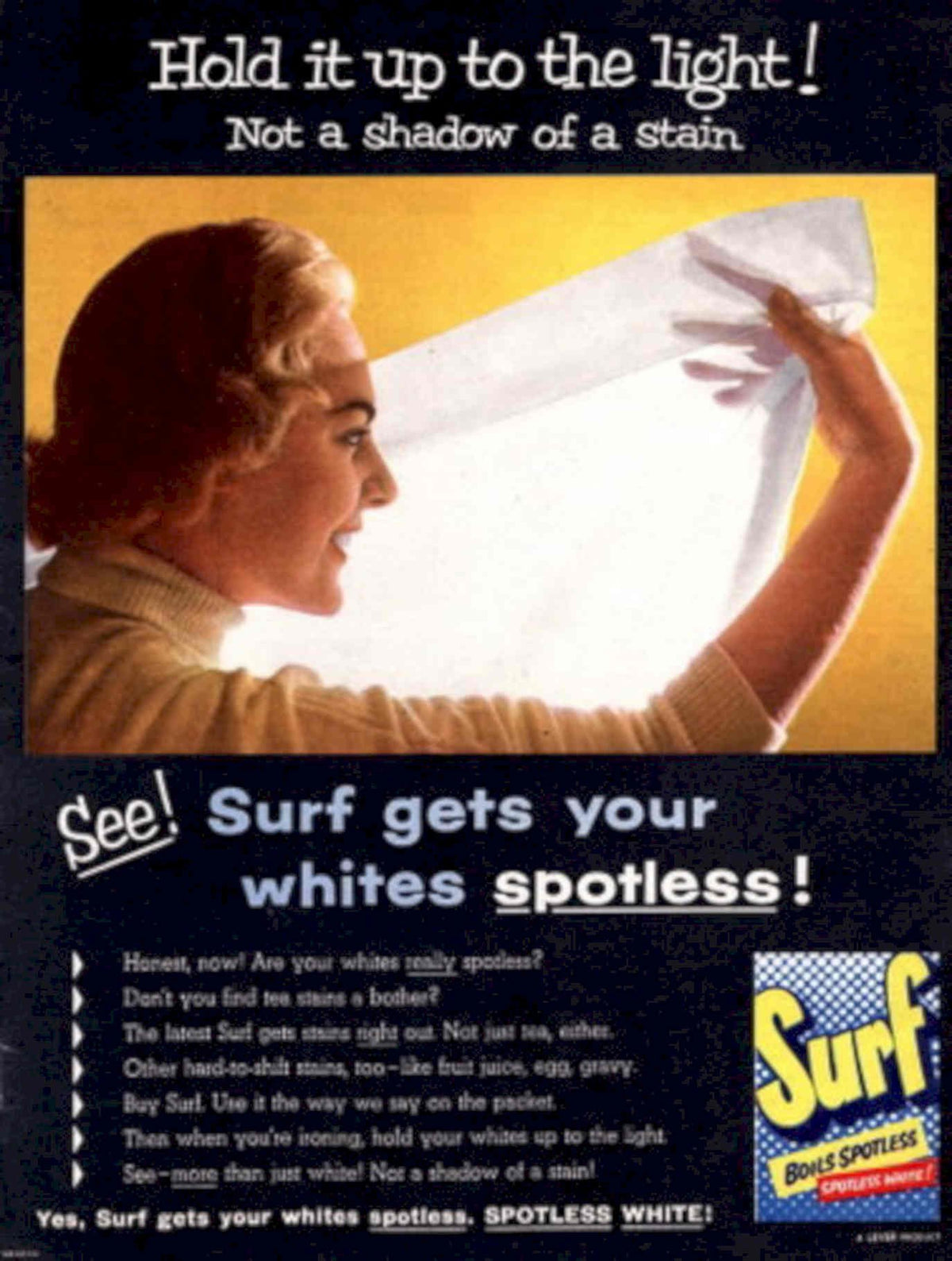 Surf Shirt Light 1950s Vintage Retro Advert Poster