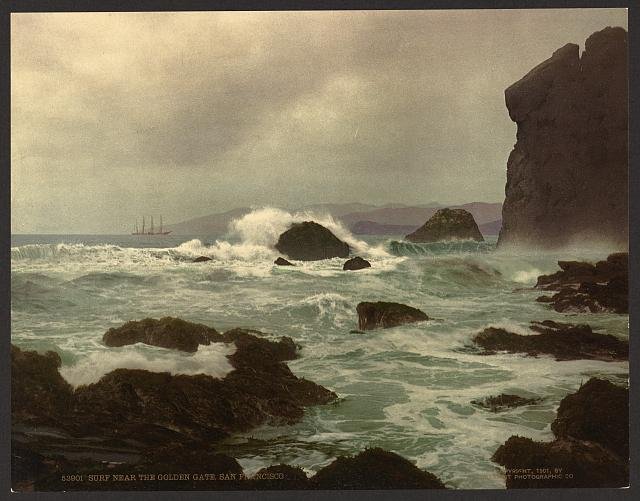 Surf near the Golden Gate San Francisco Vintage A4 Photo Print