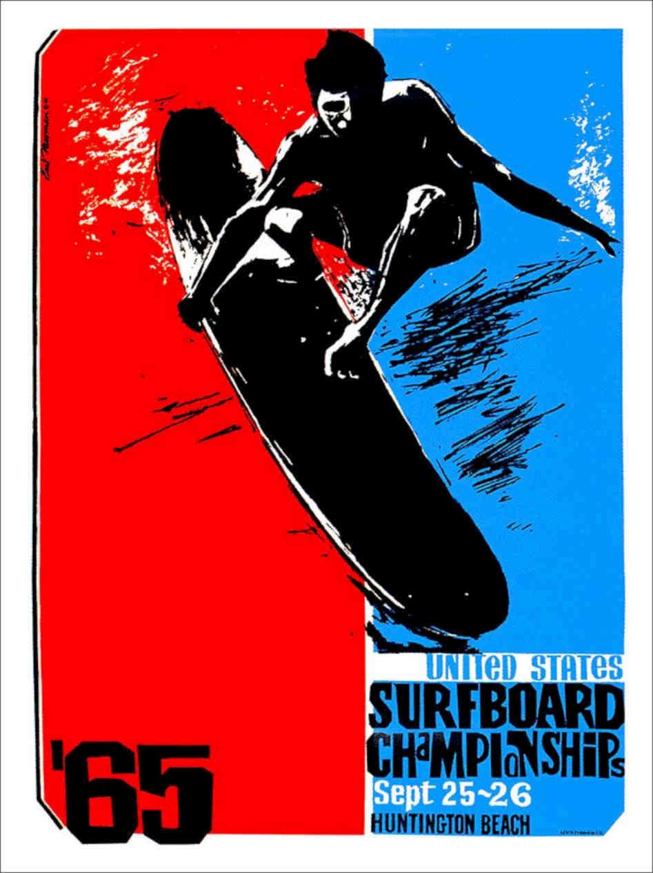 Surfboard Championship 1965 Poster Vintage Retro Advert Poster A4 Photo Print