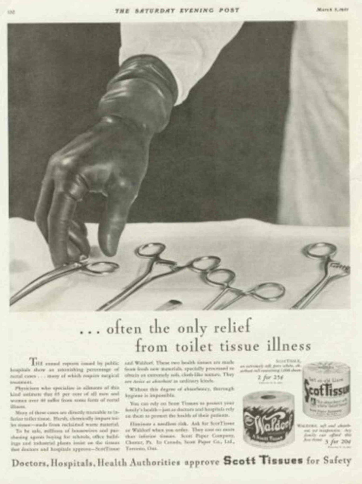 Surgical Instruments Scott 1930s Vintage Retro Advert Poster