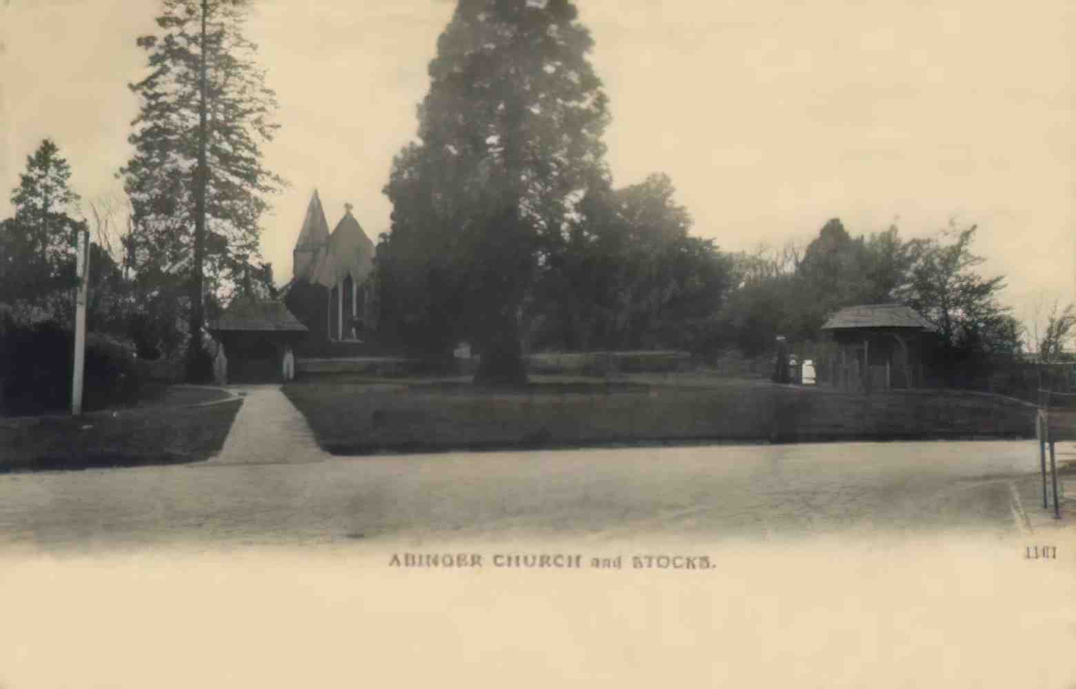 Surrey Abinger Church and Stocks Vintage A4 Photo Print