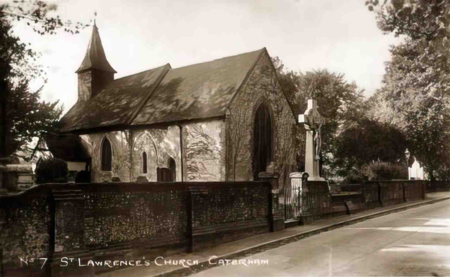 Surrey Caterham St Lawrences Church Vintage A4 Photo Print