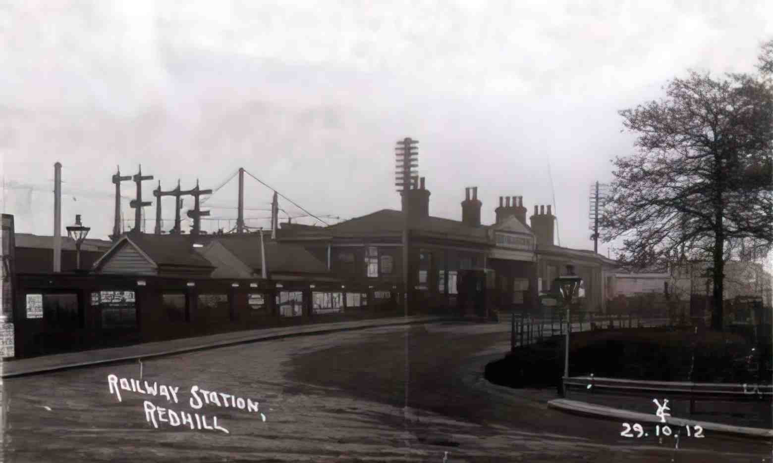 Surrey Redhill Rail Station 1912 Vintage A4 Photo Print