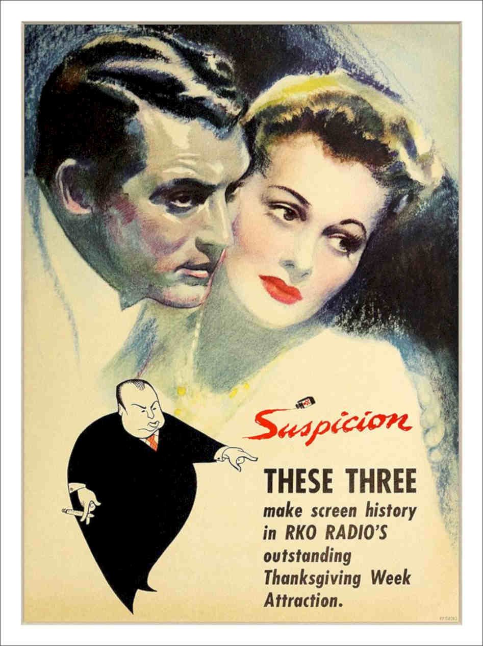 Suspicion Hitchcock Cary Grant Vintage Retro Advert Poster A4 Photo Print