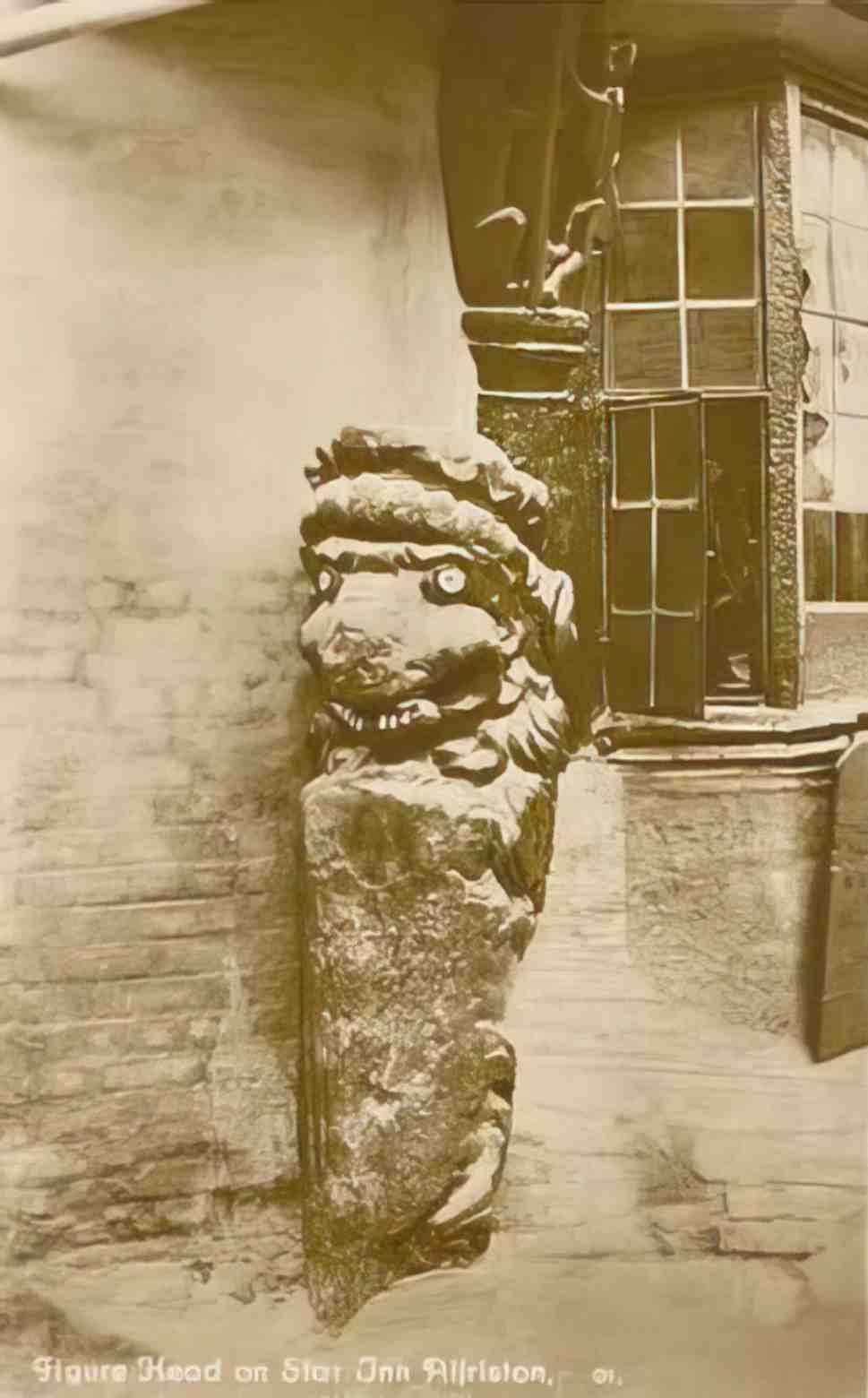 Sussex Alfriston Star Inn Figurehead Vintage A4 Photo Print