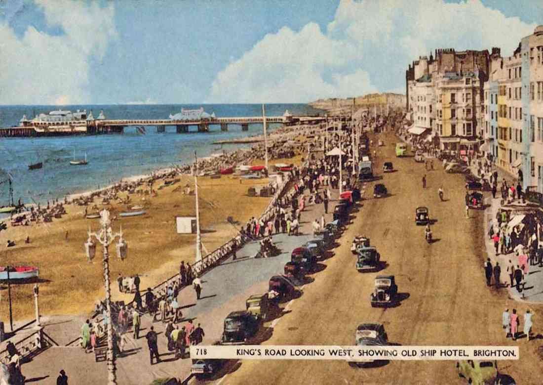 Sussex Brighton Kings Road 1962 vintage old A4 Photo Print