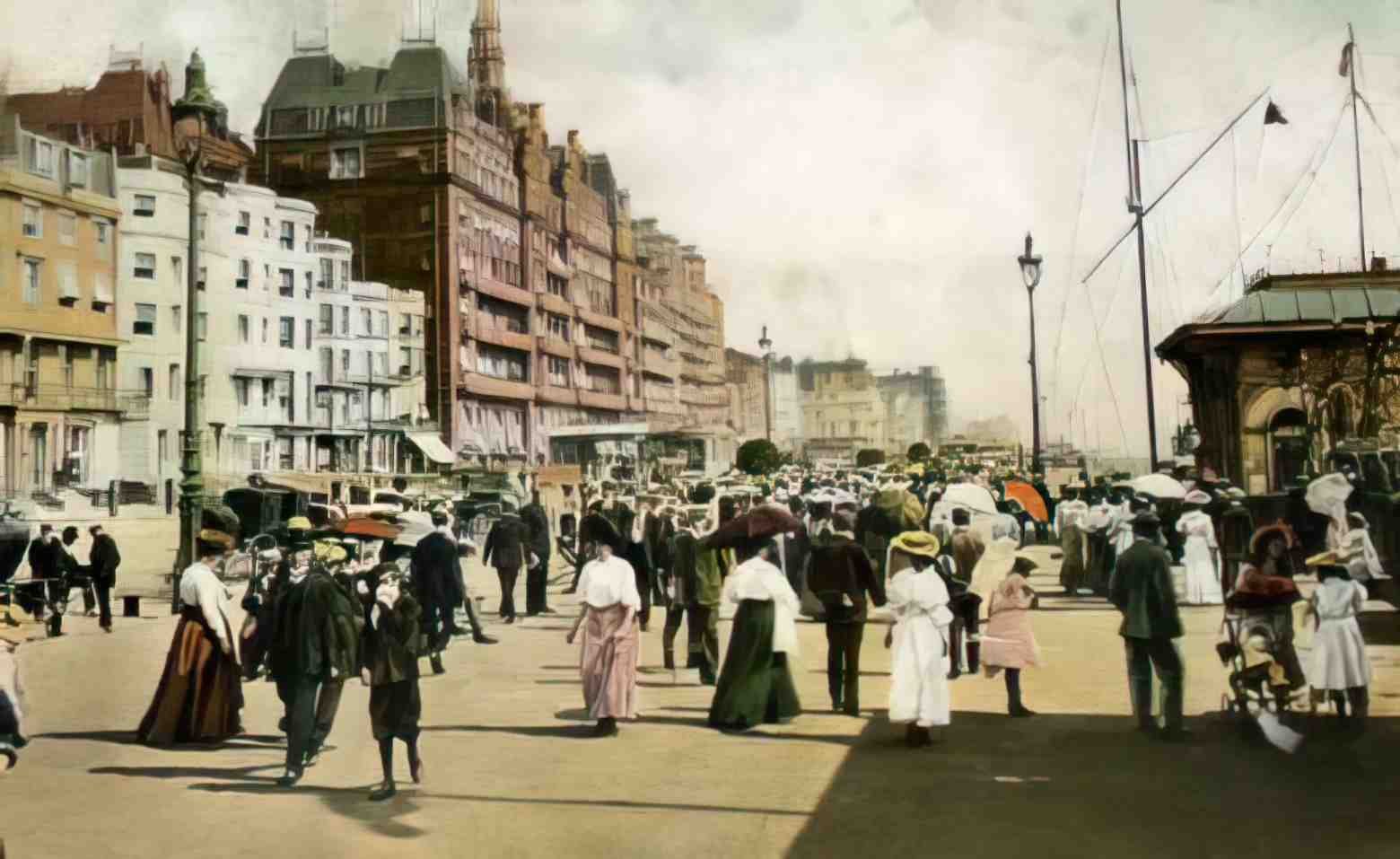 Sussex Brighton Kings Road c1908 Vintage A4 Photo Print