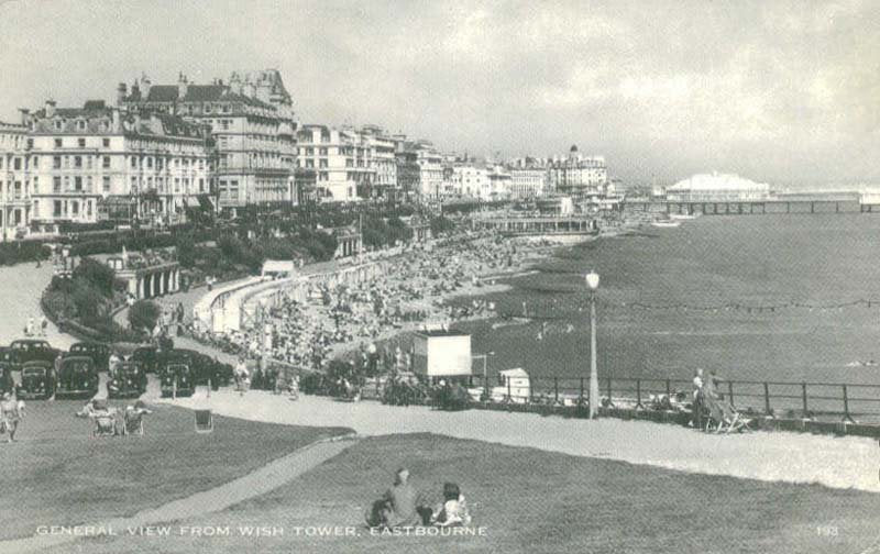 Sussex Eastbourne General View from Wish Tower vintage old A4 Photo Print