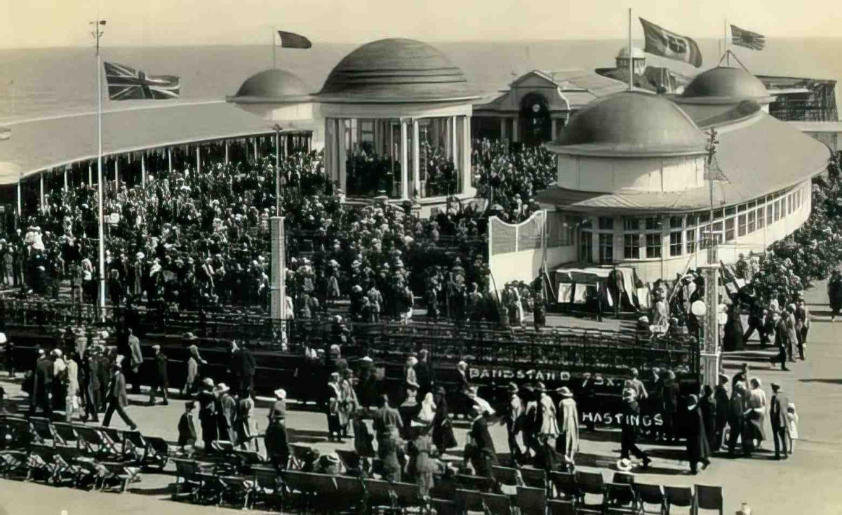 Sussex Hastings Bandstand c1921 Vintage A4 Photo Print