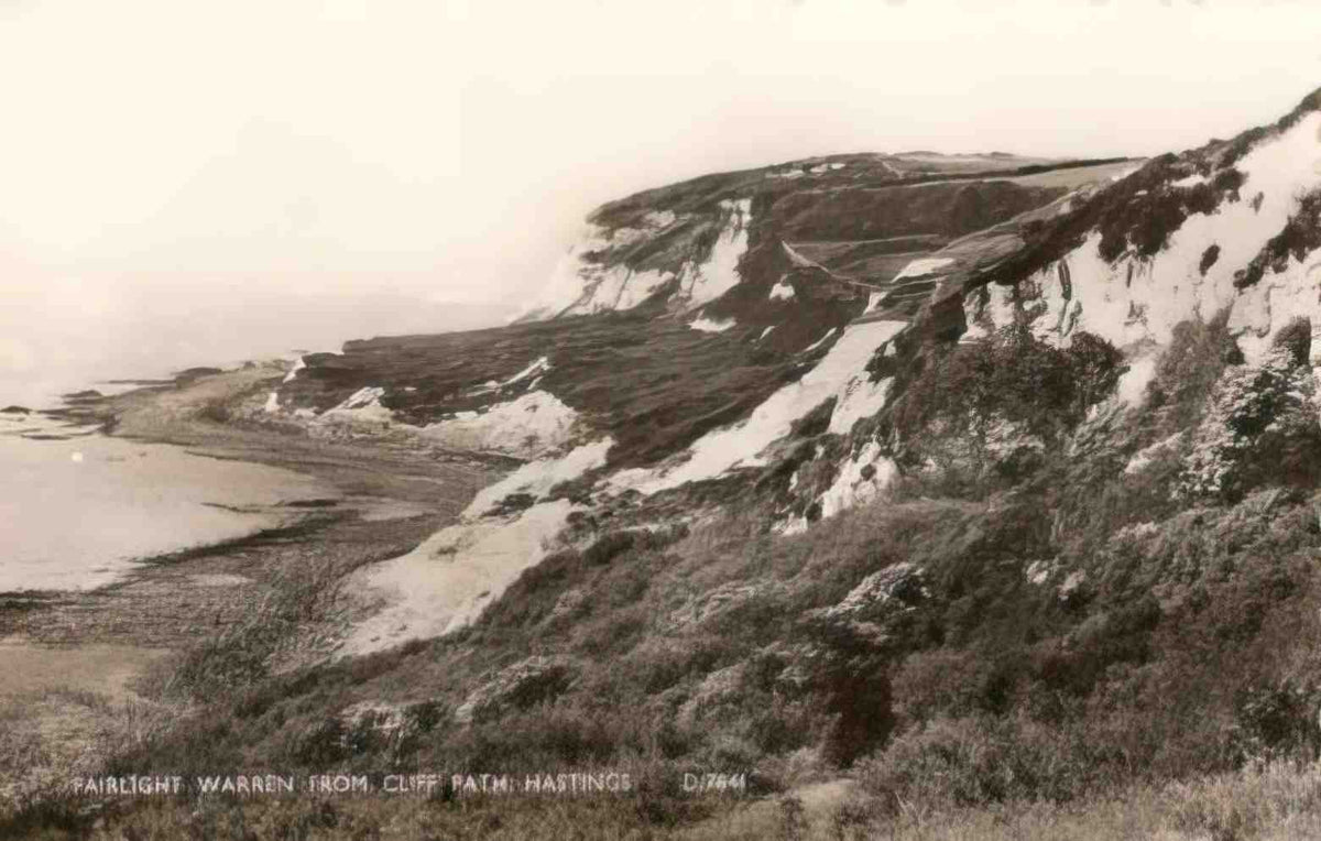 Sussex Hastings Fairlight Warren from the Cliff Path Vintage A4 Photo Print