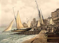 Sussex Hastings Yachts Launching Vintage A4 Photo Print