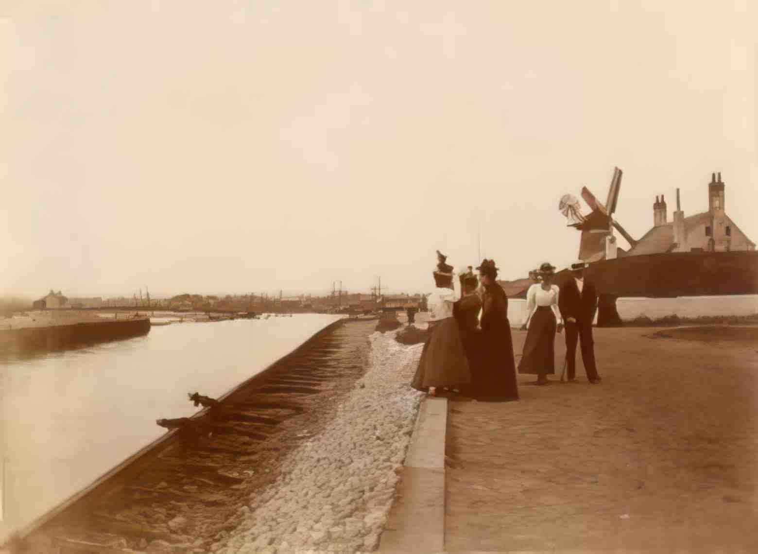 Sussex Littlehampton Harbour and Windmill Vintage A4 Photo Print