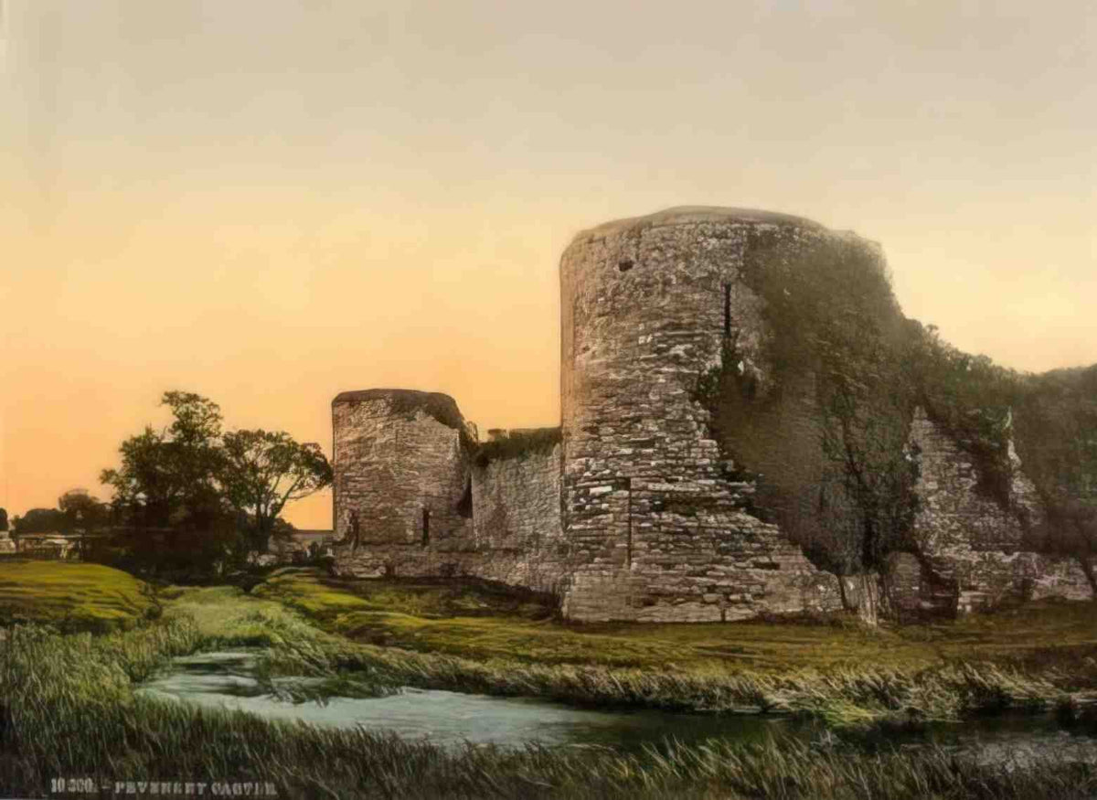 Sussex Pevensey Castle Vintage A4 Photo Print
