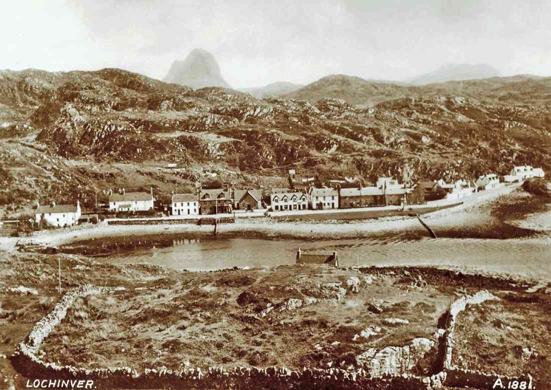 Sutherland Assynt Lochinver vintage old A4 Photo Print