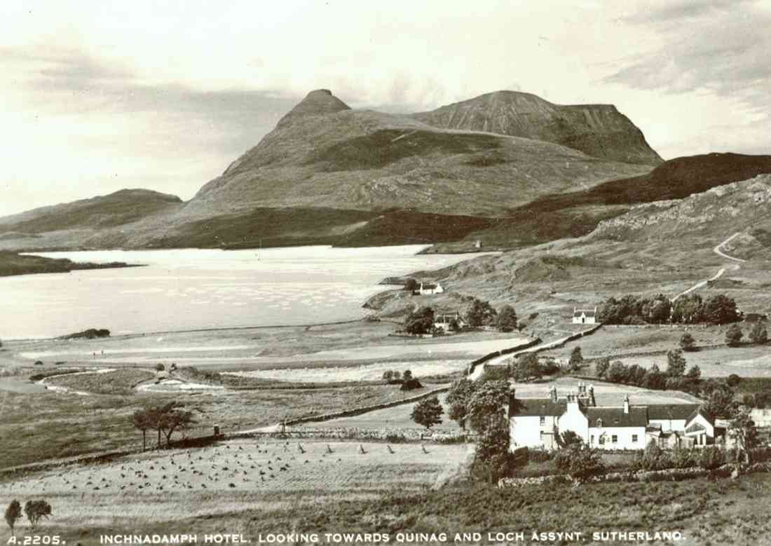 Sutherland Inchnadamph Hotel looking towards Quinag and Loch Assynt 1930s vintage old A4 Photo Print
