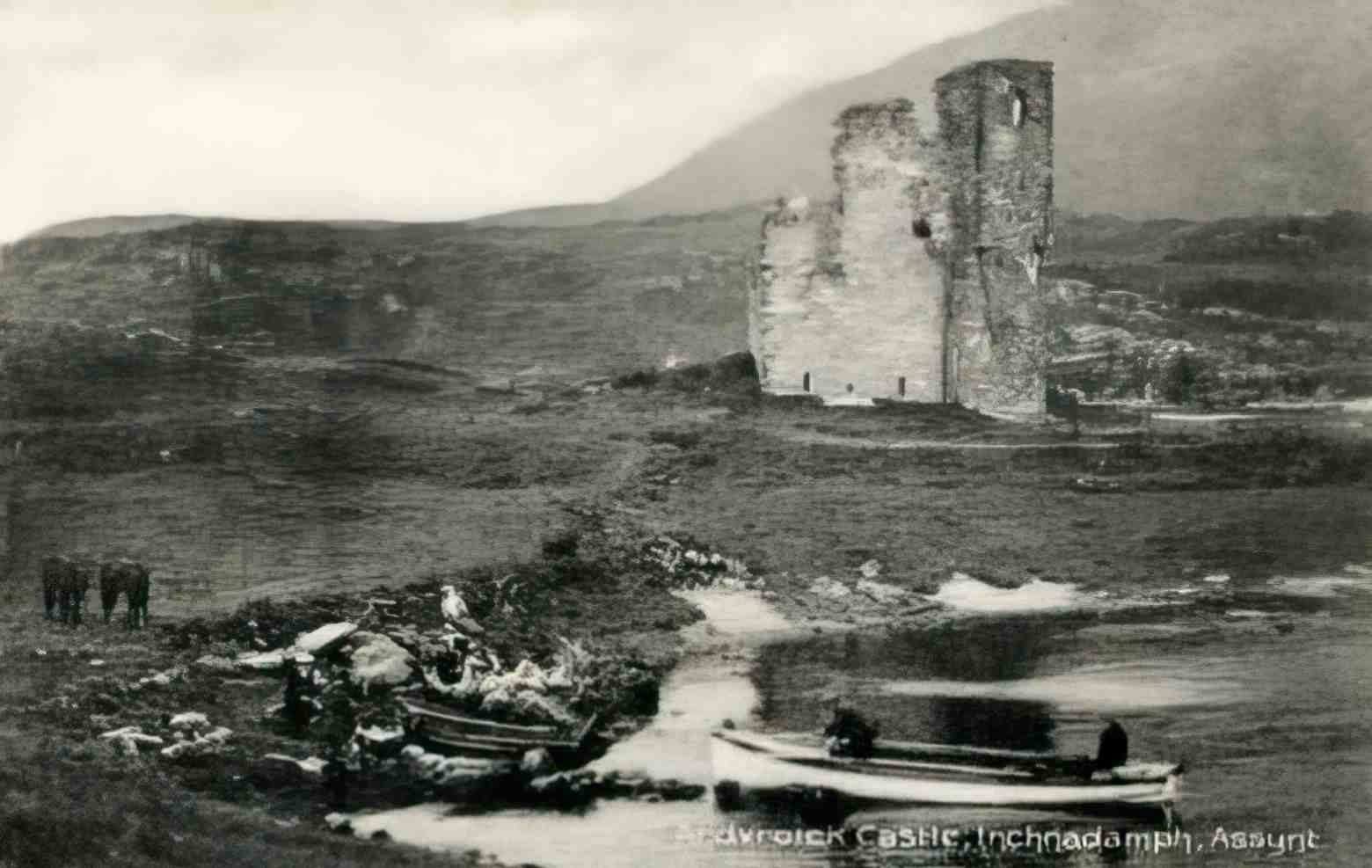 Sutherland Inchnadamph Loch Assynt Ardvreck Castle Vintage A4 Photo Print