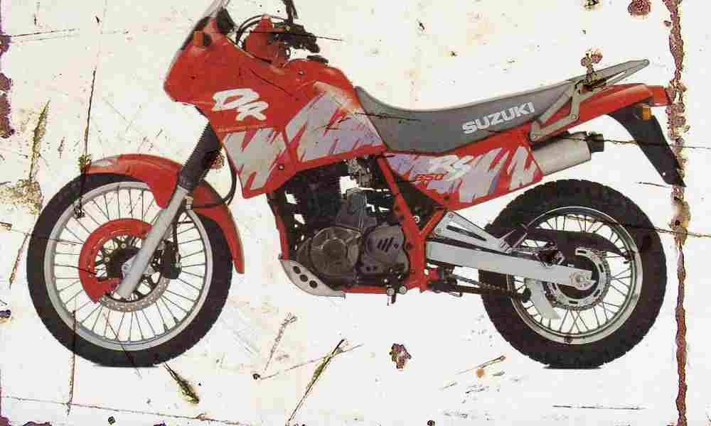 Suzuki DR650 1991 Aged Vintage A4 Photo Print