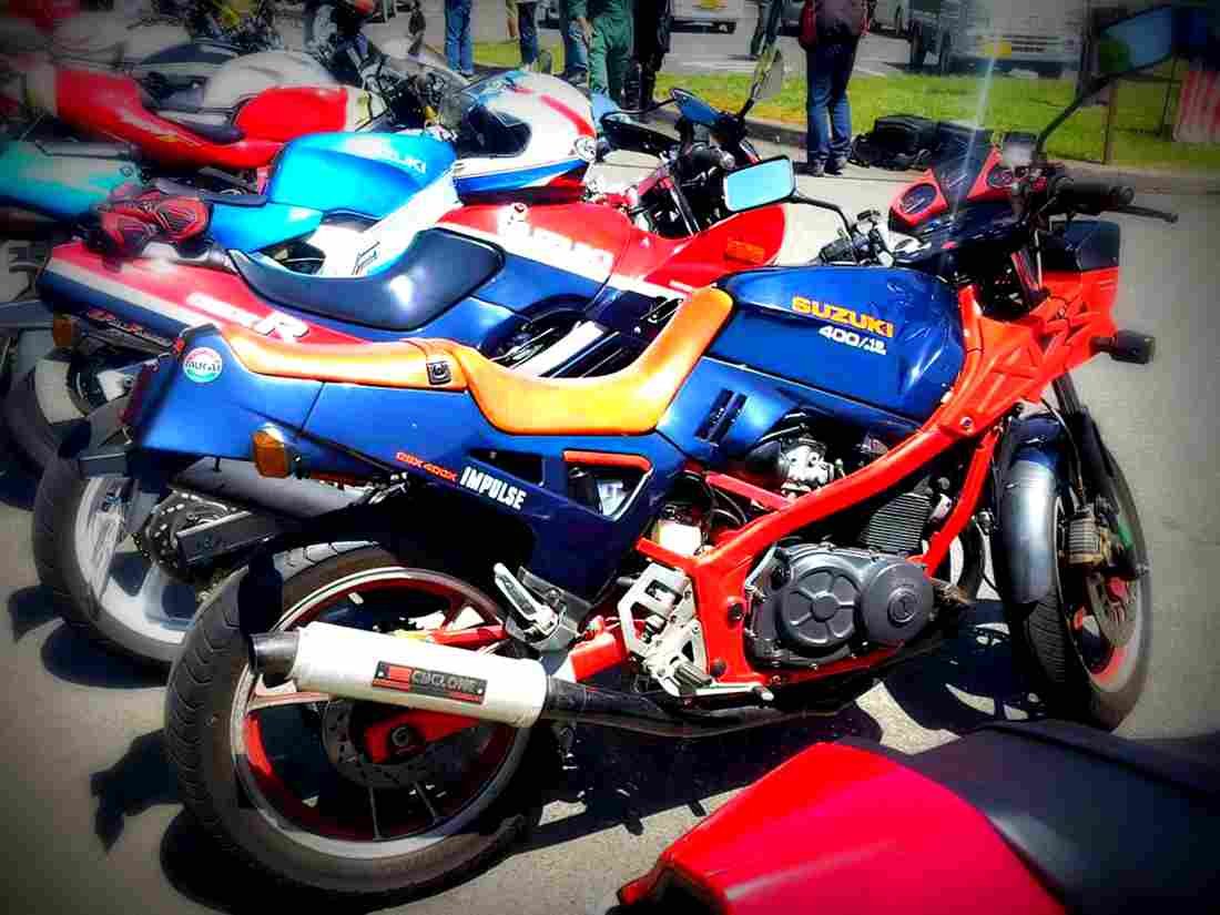 Suzuki GSX 400 X Impulse 1986 3 motorbike A4 Photo Print