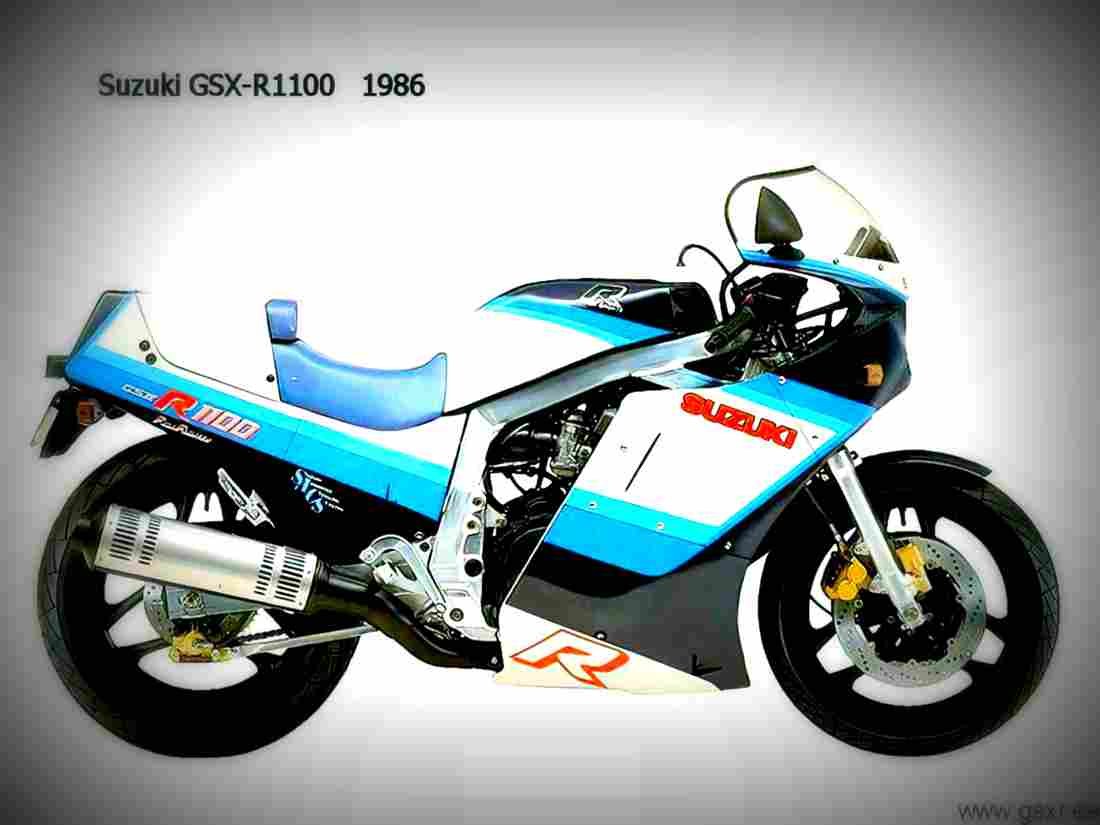 Suzuki GSX R 1100 1986 3 motorbike A4 Photo Print