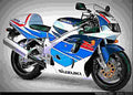 Suzuki GSX R 750 1985 2 motorbike A4 Photo Print