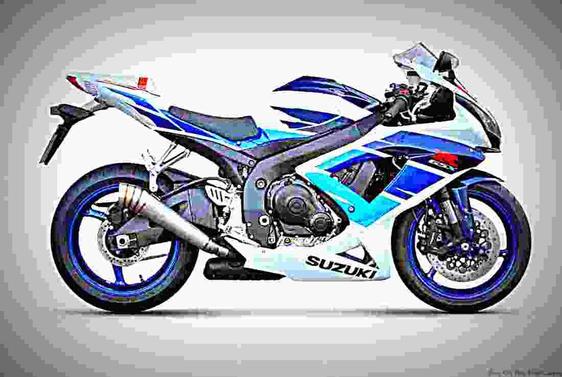 Suzuki GSX R 750 1997 6 motorbike A4 Photo Print