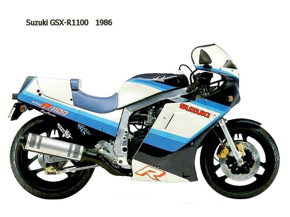 Suzuki GSX R1100 1986 motorbike A4 Photo Print