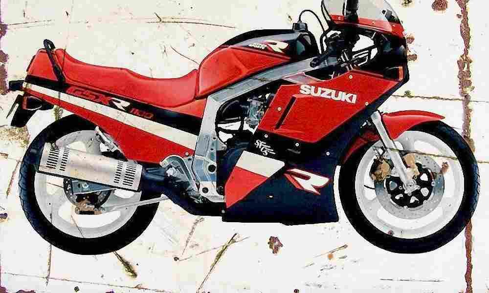 Suzuki GSX R1100 1988 Aged Vintage A4 Photo Print