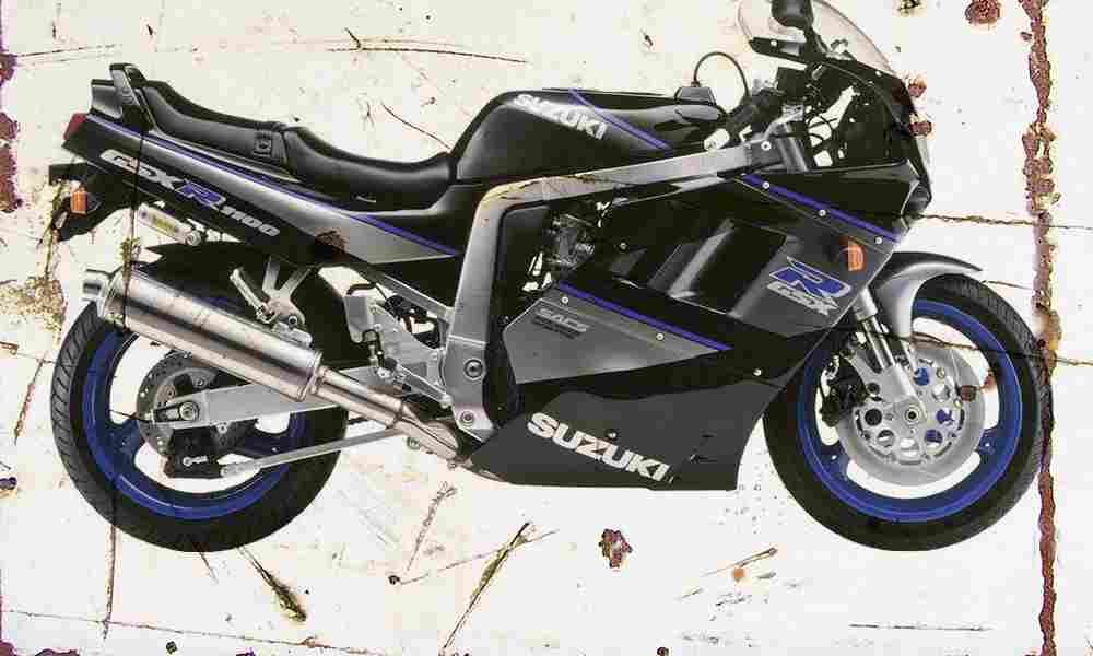 Suzuki GSX R1100 1990 Aged Vintage A4 Photo Print