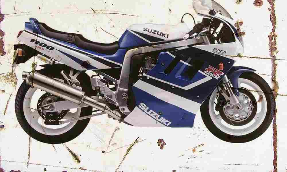 Suzuki GSX R1100 1991 Aged Vintage A4 Photo Print