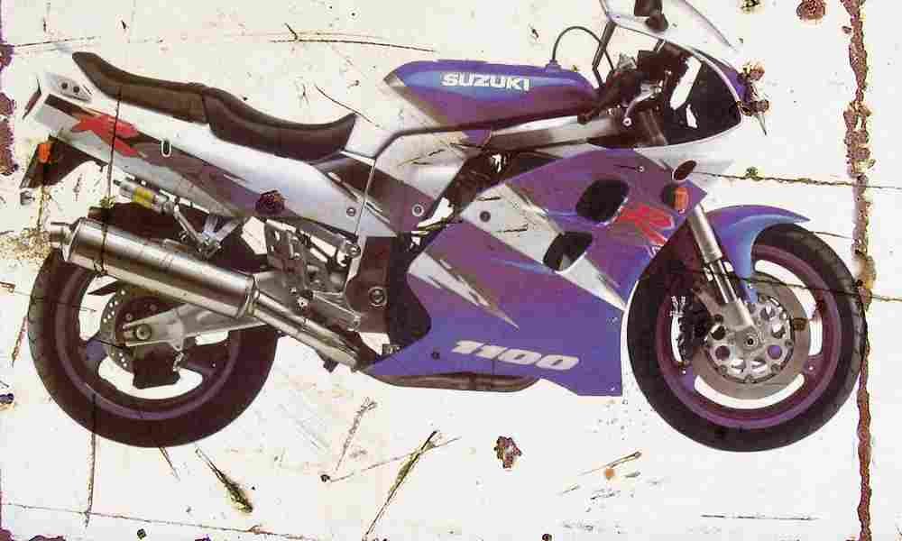 Suzuki GSX R1100W 1993 Aged Vintage A4 Photo Print