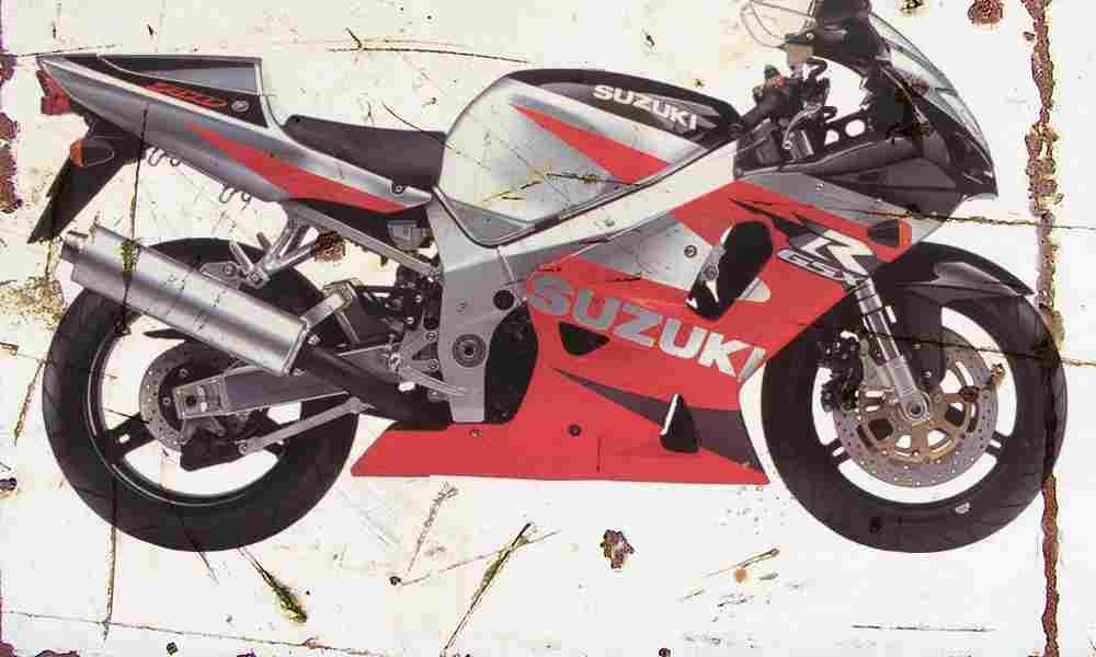 Suzuki GSX R750 2001 Aged Vintage A4 Photo Print