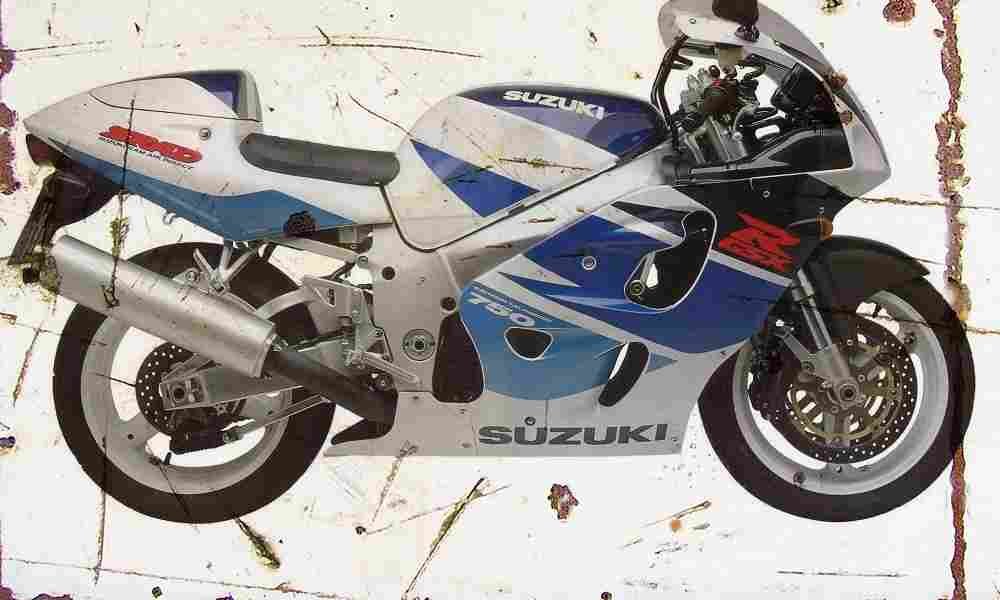 Suzuki GSX R750i 1998 Aged Vintage A4 Photo Print