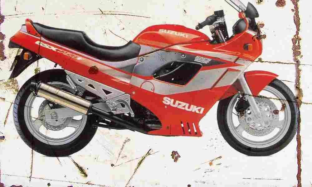 Suzuki GSX750F 1989 Aged Vintage A4 Photo Print