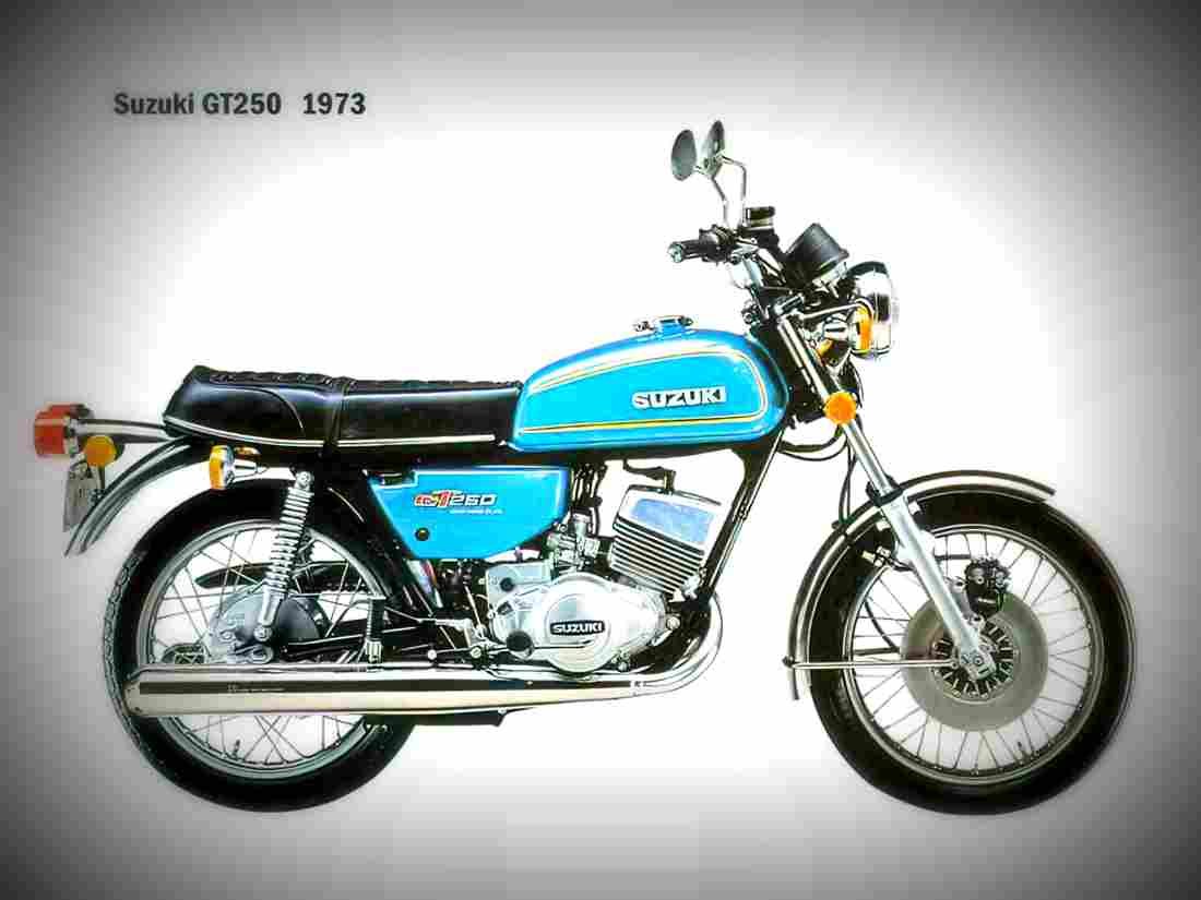 Suzuki GT 250 1973 6 motorbike A4 Photo Print