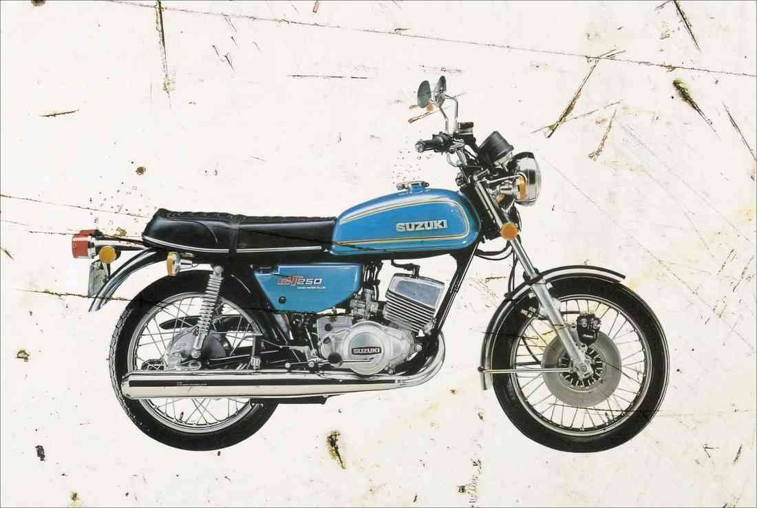Suzuki GT250 1973 2021 aged A4 Photo Print
