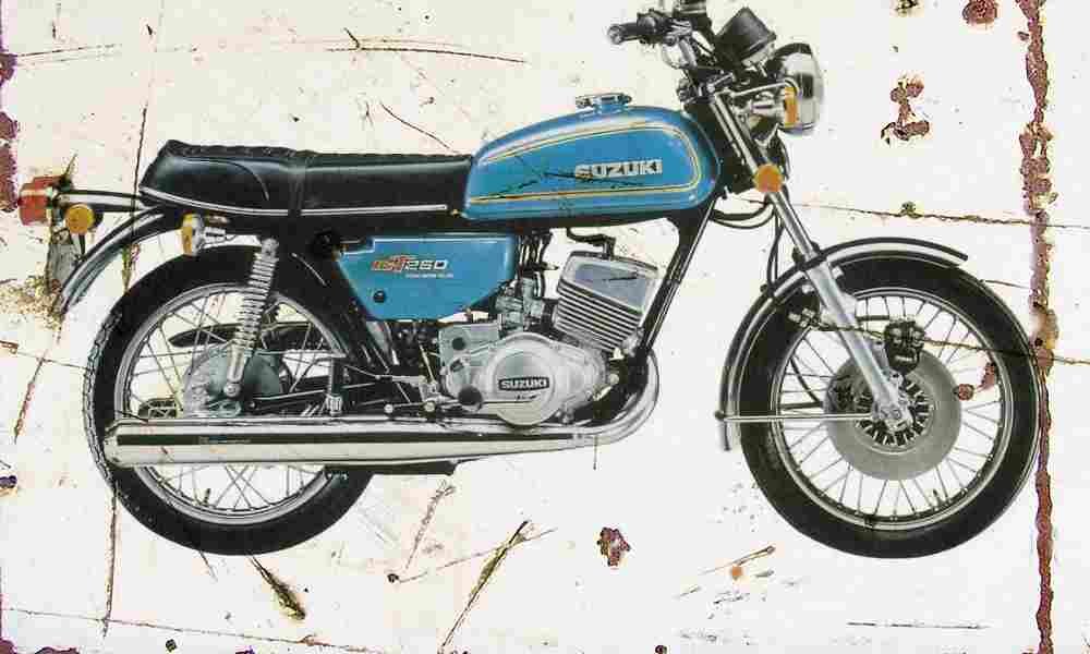 Suzuki GT250 1973 Aged Vintage A4 Photo Print