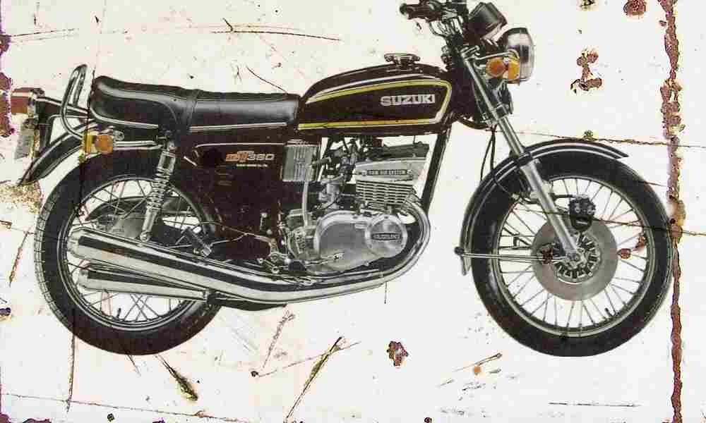 Suzuki GT380 1972 Aged Vintage A4 Photo Print
