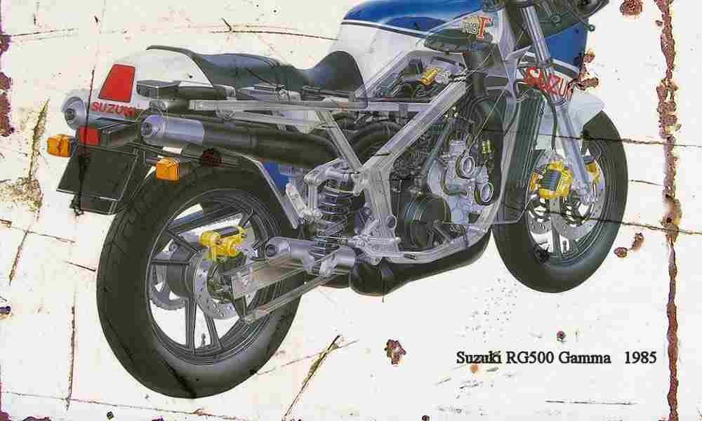 Suzuki RG500 Gamma 1985 Aged Vintage A4 Photo Print