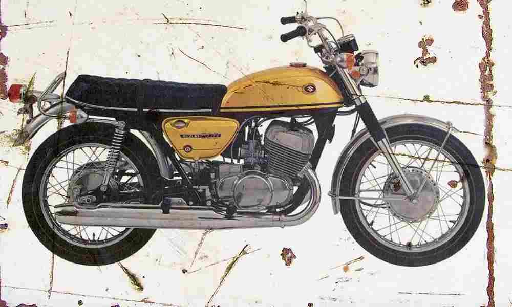 Suzuki T500 Titan 1970 Aged Vintage A4 Photo Print