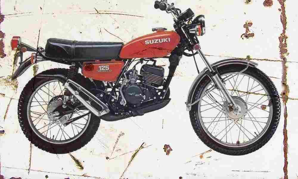 Suzuki TS125 1971 Aged Vintage A4 Photo Print