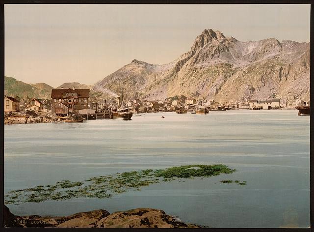 Svolvaer with Hotel Lofoten Lofoten Vintage A4 Photo Print