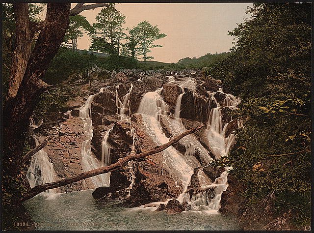 Swallow Falls Fairy Glen Bettws y Coed Vintage A4 Photo Print