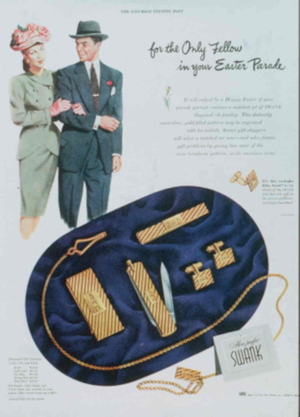 Swank Easter Gift 1950s Vintage Retro Advert Poster