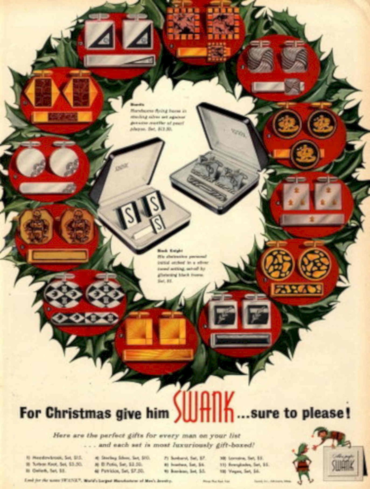 Swank Gift Sets 1950s Vintage Retro Advert Poster