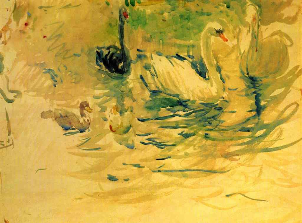 Swans Morisot A4 Photo Print